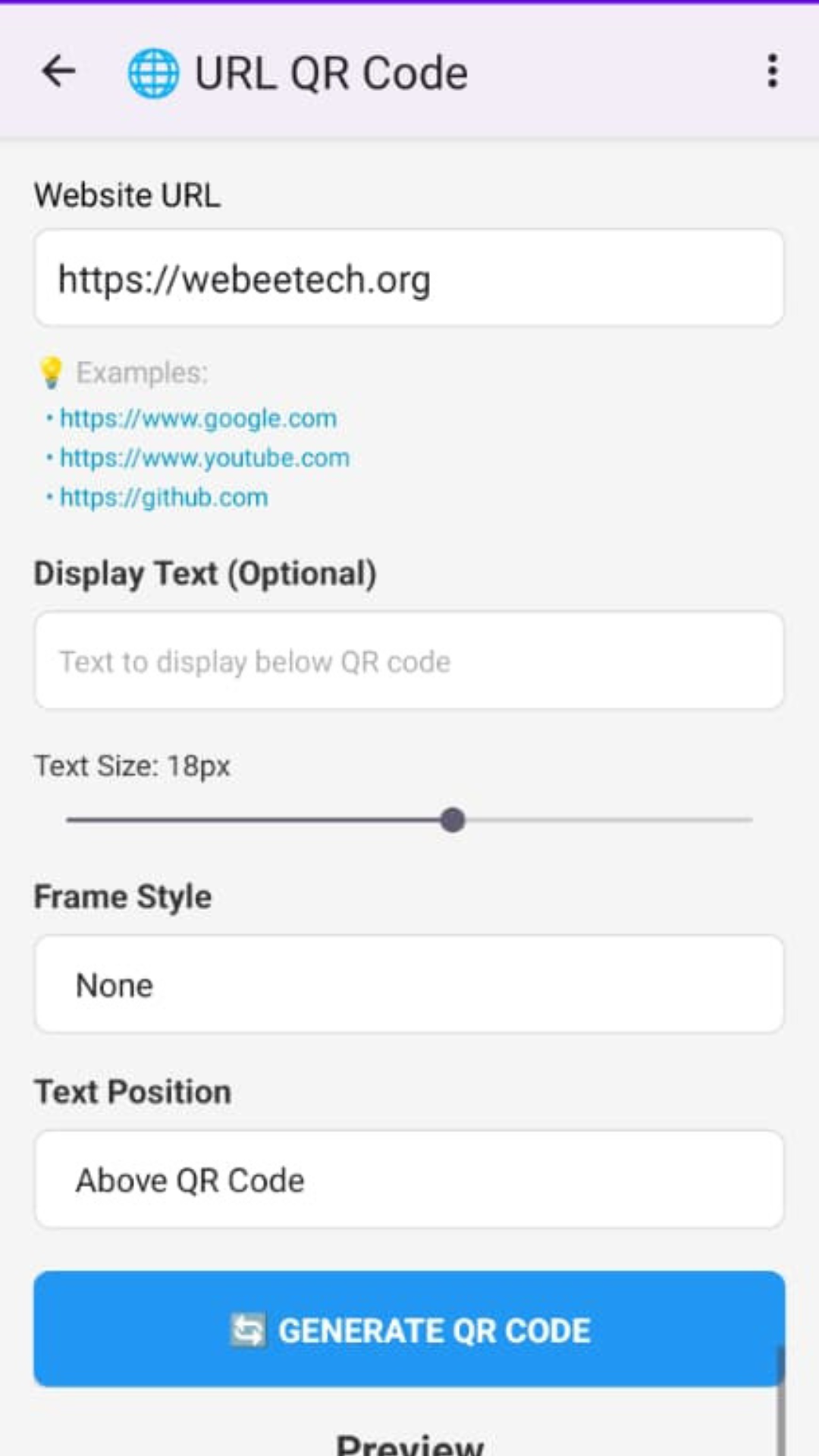 QR Code Generator - Android App
