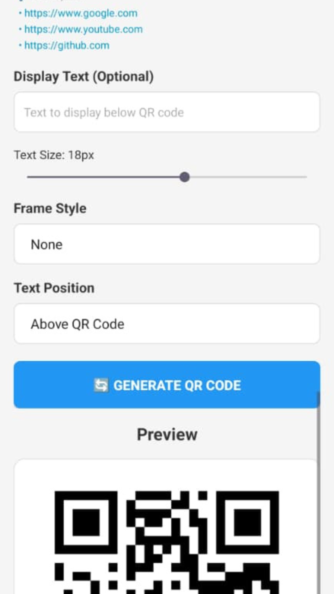 QR Code Generator - Android App