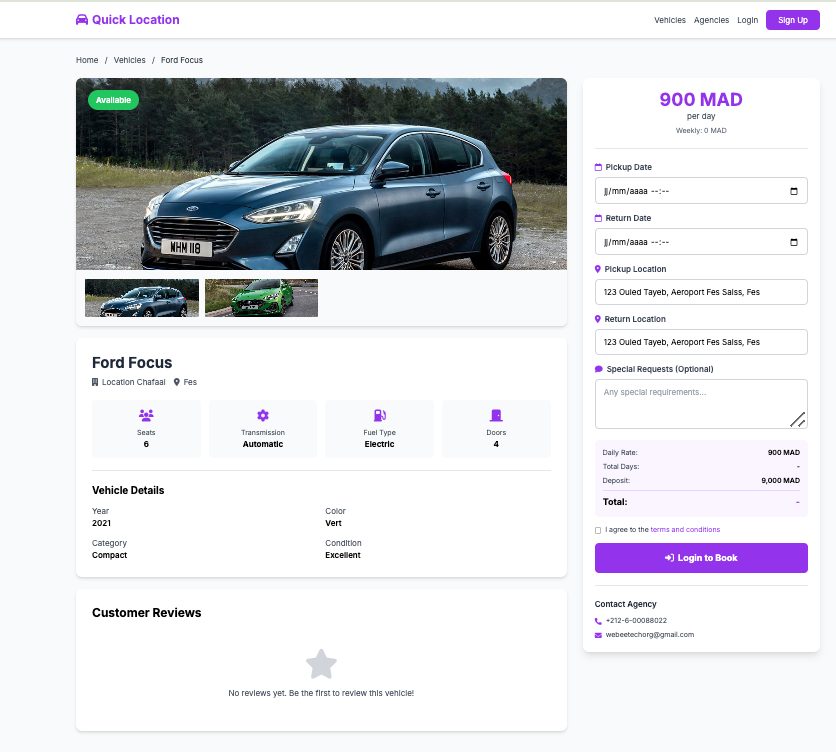 QuickLocation.pro - Vehicle Rental Platform